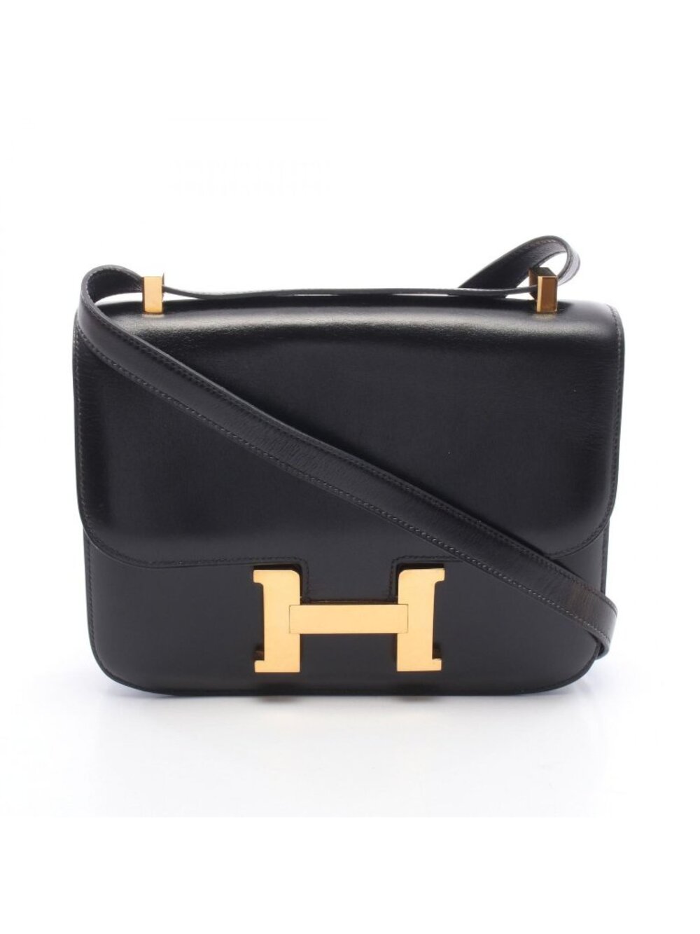Hermes Shoulder Bag Constance 23 Black Calf